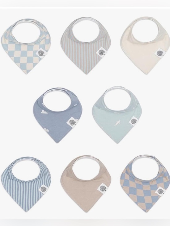 Parker Other - NWT - Parker Baby Bandana Bib Set in Blue, Light Blue, Cream & Beige